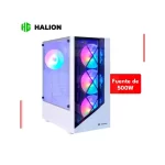 Case Gamer HALION Dragon CR15 Blanco 500W Rainbow LED - Imagen 4