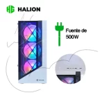 Case Gamer HALION Dragon CR15 Blanco 500W Rainbow LED - Imagen 5
