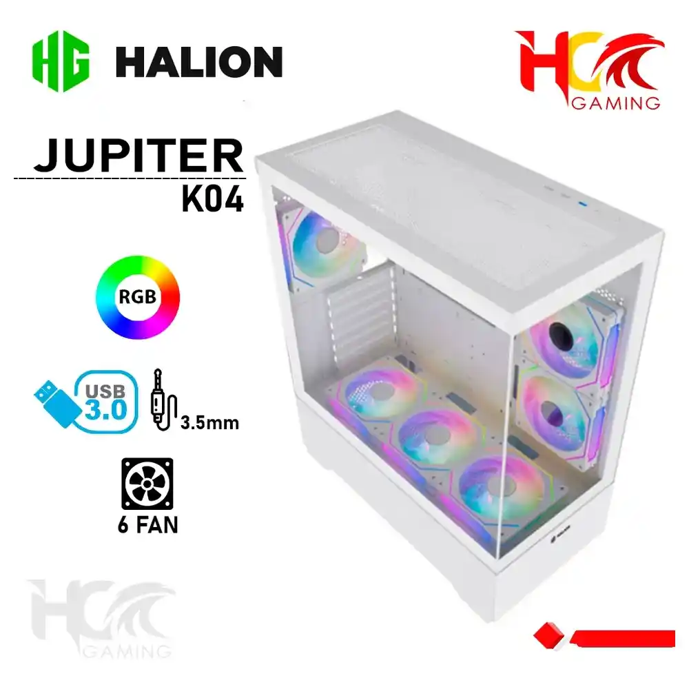 Case Gamer HALION Jupiter K04 Fish Tank ARGB