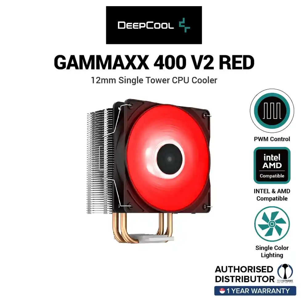 Disipador CPU DEEPCOOL Gammaxx 400 V2 LED Rojo 180W TDP
