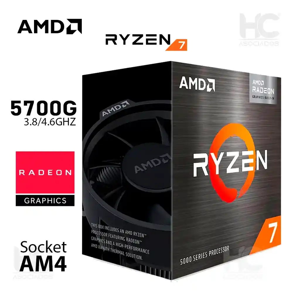 Procesador AMD Ryzen 7 5700G 8 Núcleos AM4 Vega 8